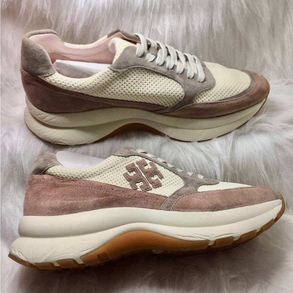 Authentic NWOB Tory Burch Good Luck Trainers Size: 10 New Ivory/ Cerbiatto